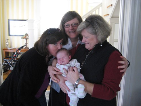 Jackie with Sarah Burns, Katie, and Nana