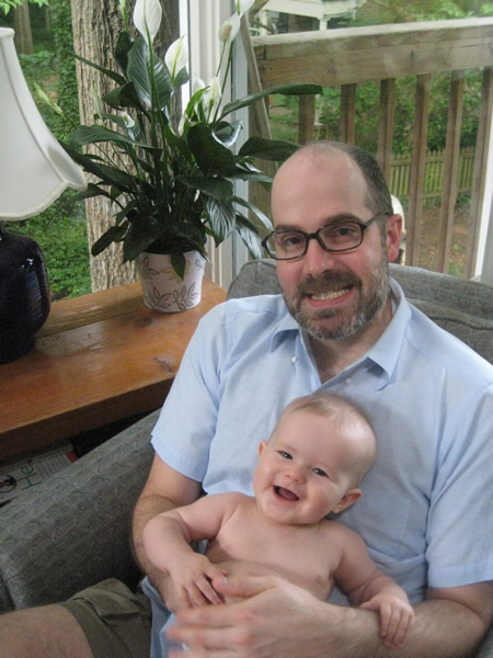 Jackie and Dad lounging