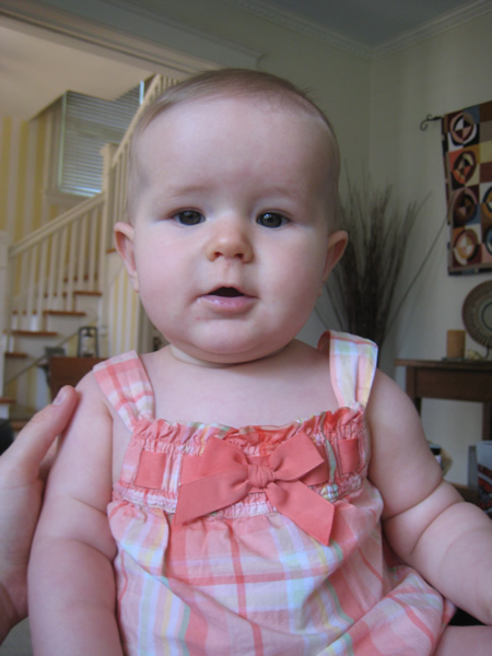 Jackie, doing her best innocent expression